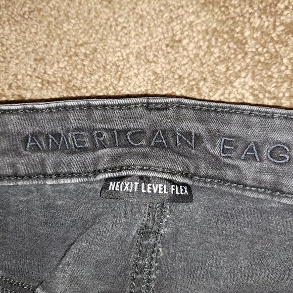 American Eagle Distressed Men's Black Next Level Flex Jeans size 33x32 - Picture 5 of 7